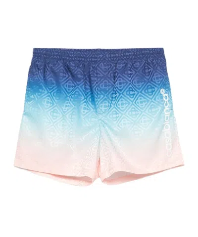 Casablanca Gradient Football Shorts In Blue