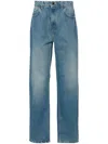 Casablanca Printed And Embroidered Denim Jeans In Blue