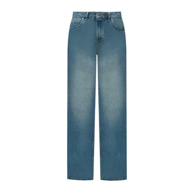 Casablanca Men's Printed And Embroidered Jeans In Blue