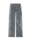 Casablanca Wide-leg Design Cotton Blend Jeans In Grey