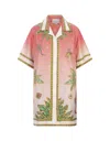 Casablanca Chemisier Dress With Lagos Tennis Club Print In Pink