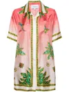 Casablanca Chemisier Dress With Lagos Tennis Club Print In Multicolour