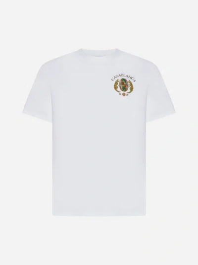 Casablanca Joyaux Dafrique Tennis Club Cotton T-shirt In White