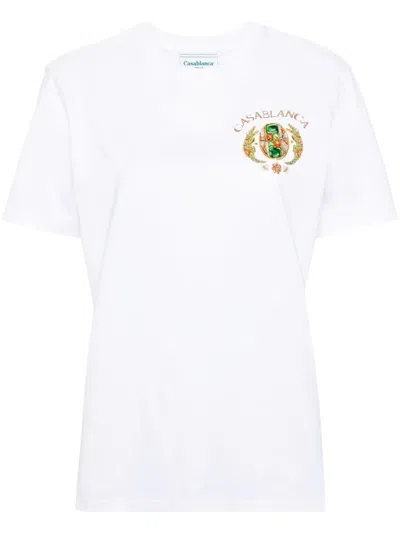 Casablanca Joyaux D`afrique Tennis Club T-shirt In Blanco
