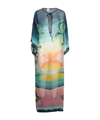 CASABLANCA SILK CHIFFON MAXI DRESS