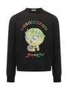Casablanca Character Intarsia Wool Crewneck Sweater In Kawaii Tennis
