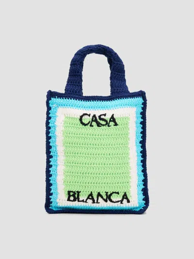 Casablanca Kid's Mini Crochet Tote Bag In Cotton Multi