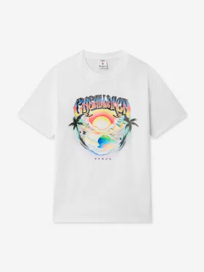 Casablanca Kids Casa Airspray Print T-shirt In Gray