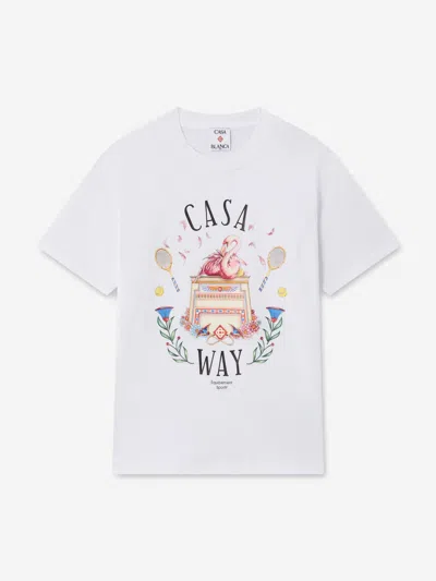 Casablanca Kids Casaway Print T-shirt In White