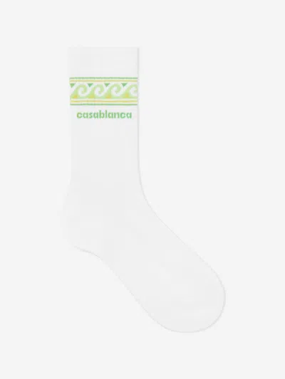 Casablanca Kids Knitted Wave Soprt Socks In White