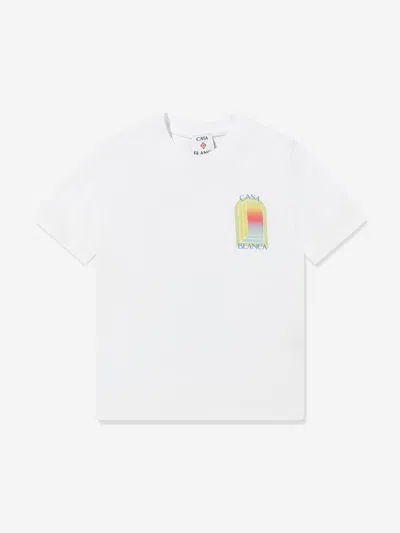 Casablanca Kids L'arche Classic T-shirt In White