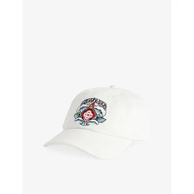 Casablanca Kids Waves Embroidered Cotton Cap In White