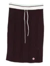Casablanca Knee-length Fitted Skirt With Vertical Open-knit Stripes In Black