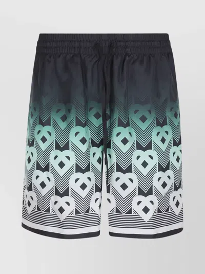 CASABLANCA KNEE LENGTH GRAPHIC PRINT DRAWSTRING SHORTS