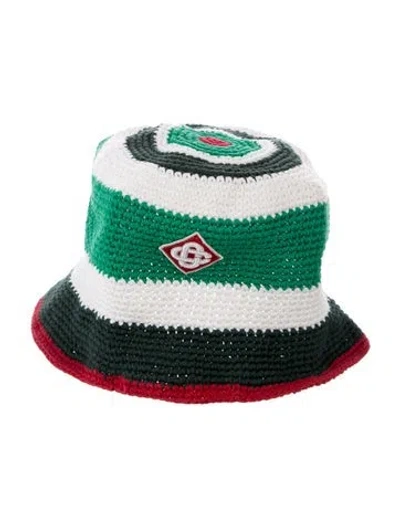 Pre-owned Casablanca Knit Crochet Hat In Green/white