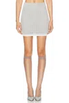 Casablanca Knit Metallic Skirt Striped Border In Silver