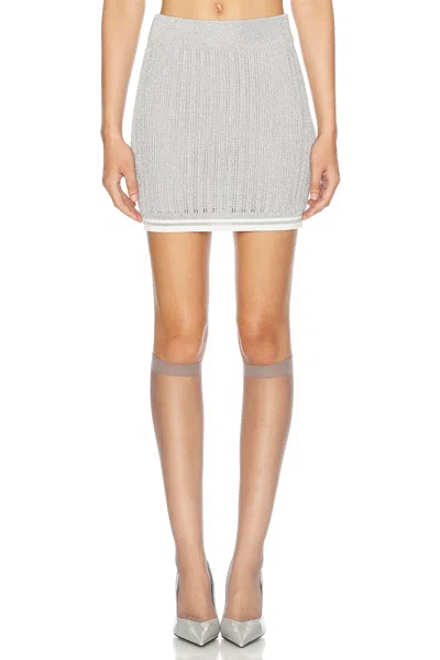 Casablanca Knit Mini Skirt In Silver