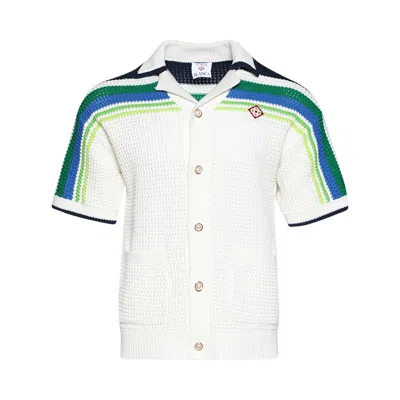 Pre-owned Casablanca Knit Shirt 'white/stripe' | Men's Size M