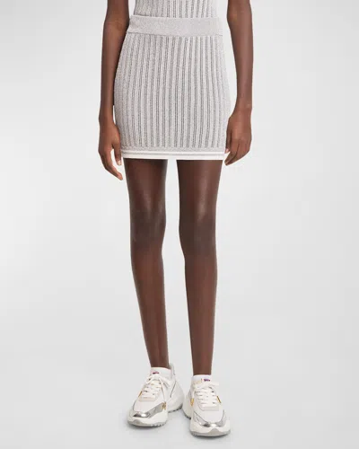 Casablanca Knit Silver Mini Skirt