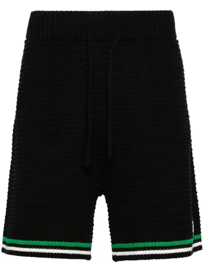 Casablanca Knit Tennis Bermuda Shorts Men Black In Cotton