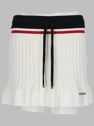 Casablanca Knit Tennis Mini Skirt In White