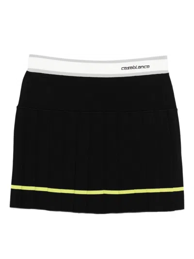 Casablanca Knitted Pleated Skirt In Black