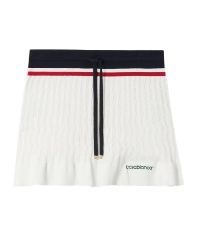 Casablanca Knitted Tennis Mini Skirt In Multi