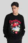 Casablanca Mushroom Embroidered Cotton Blend Sweater In Black