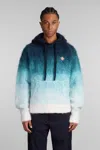 Casablanca Gradient Mohair Blend Knit Hoodie In Blue