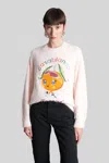 Casablanca Character Intarsia Crew Pullover Merino Kawaii Orange In Multi