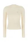 Casablanca Ivory Wool Sweater In White