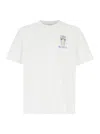 Casablanca White Crewneck T-shirt With Logo Detail On The Front And Maxi Logo Print On The Rear In White