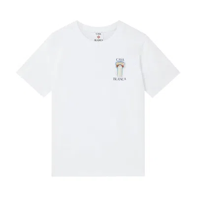 Pre-owned Casablanca La Colomne Printed T-shirt 'white' | Men's Size M