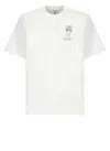 Casablanca White Crewneck T-shirt With Logo Detail On The Front And Maxi Logo Print On The Rear In White