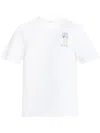 Casablanca White Crewneck T-shirt With Logo Detail On The Front And Maxi Logo Print On The Rear In White