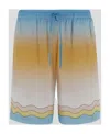Casablanca La Danse Gradient Silk Shorts In Gray