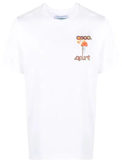 Casablanca La Flamme Du Sport T-shirt In White