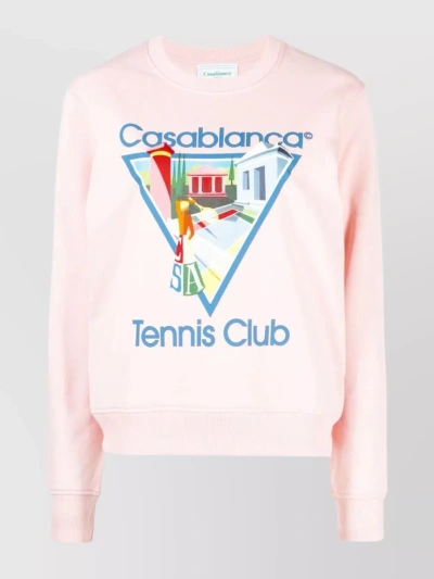 Casablanca La Joueuse Organic-cotton Sweatshirt In Pink