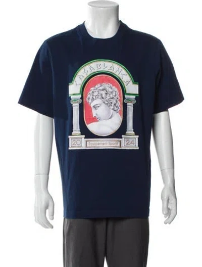 Pre-owned Casablanca La Medaille Graphic Print T-shirt In Blue