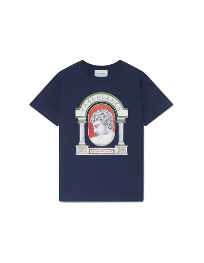 Casablanca La Medaille Printed T-shirt In Blue