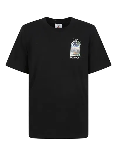 Casablanca Cosmic Link Graphic Oversized T-shirt In Black