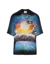 Casablanca Multicolor 'la Prémonition' Short Sleeve Silk Shirt In Multi