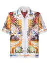Casablanca Men's Short Sleeve Cuban Collar Shirt | Size Medium | Ums25sh00305