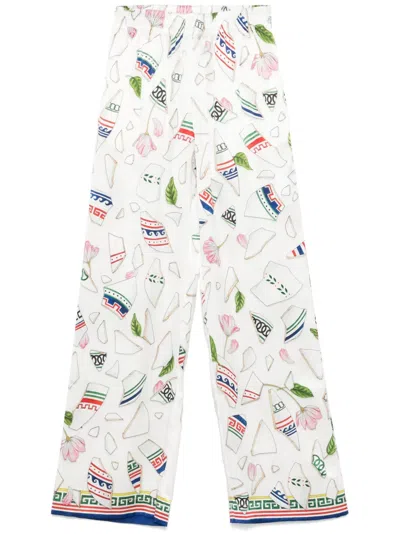 Casablanca La Vase Brise Trousers In White