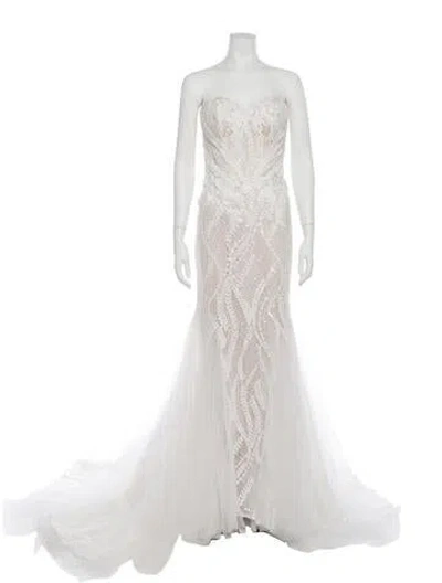 Pre-owned Casablanca Lace Pattern Long Dress In Gray