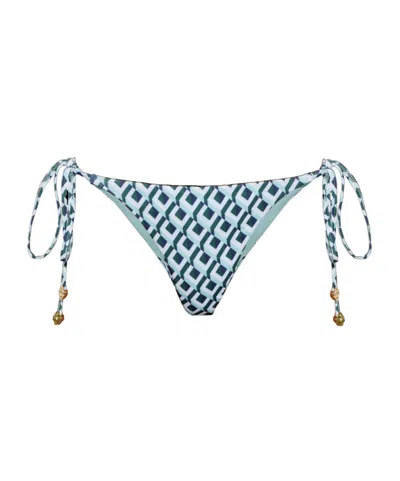 Casablanca Lace-up Bikini Bottoms In Blue