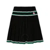 Casablanca Striped Pleated Mini Skirt In Black