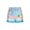 Casablanca Silk Shorts With Graphic Print And Side Pockets In Multi