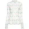 Casablanca Printed Mesh Top Pastel Ping Pong Monogram