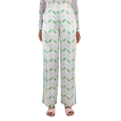 CASABLANCA LADIES MULTICOLOR PING PONG SILK TROUSERS